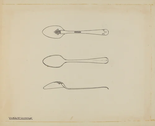 Silver Teaspoon by Kalamian Walton, index of american design, 1939