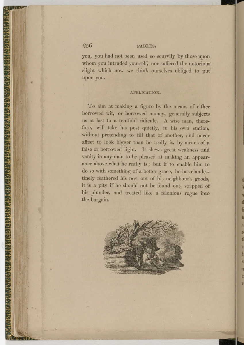 Tailpiece (page 256) from The Fables of Aesop by Thomas Bewick, illustrated book, 1818