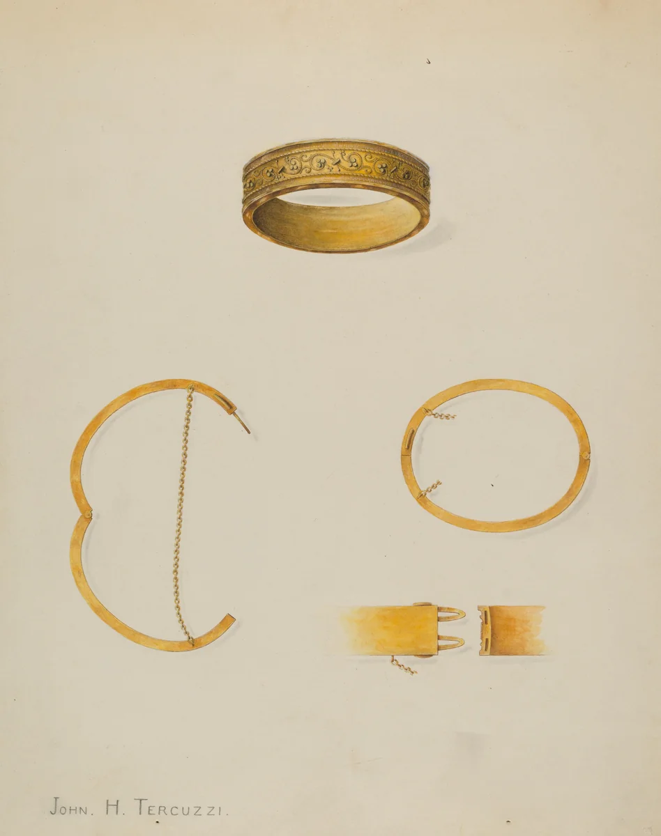 Bracelet by John H. Tercuzzi, index of american design, 1938