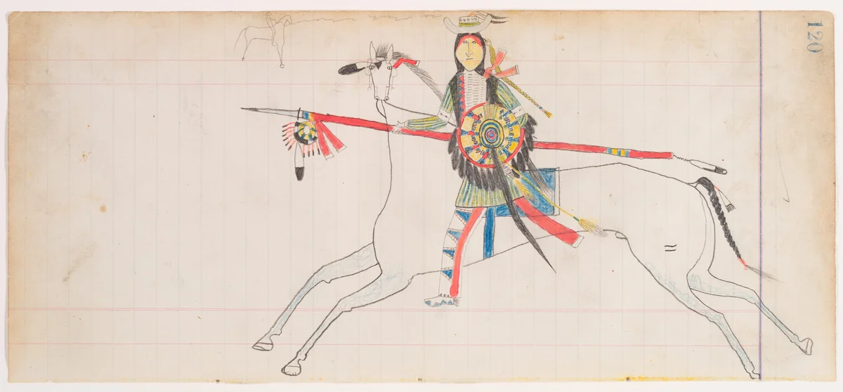 Self-Portrait by Henderson Ledger, drawing, 1875-1885