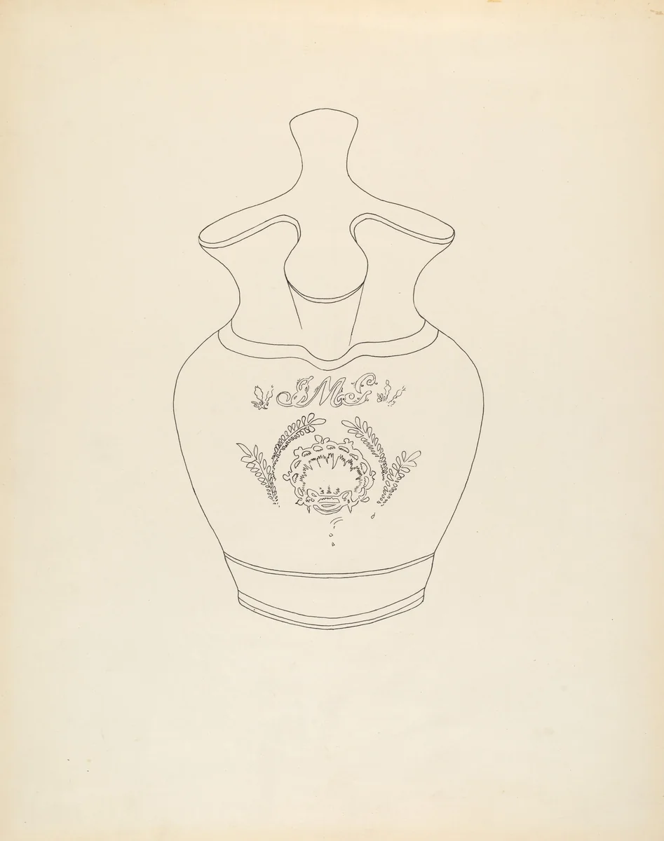 Pitcher by Roberta Spicer, index of american design, 1940
