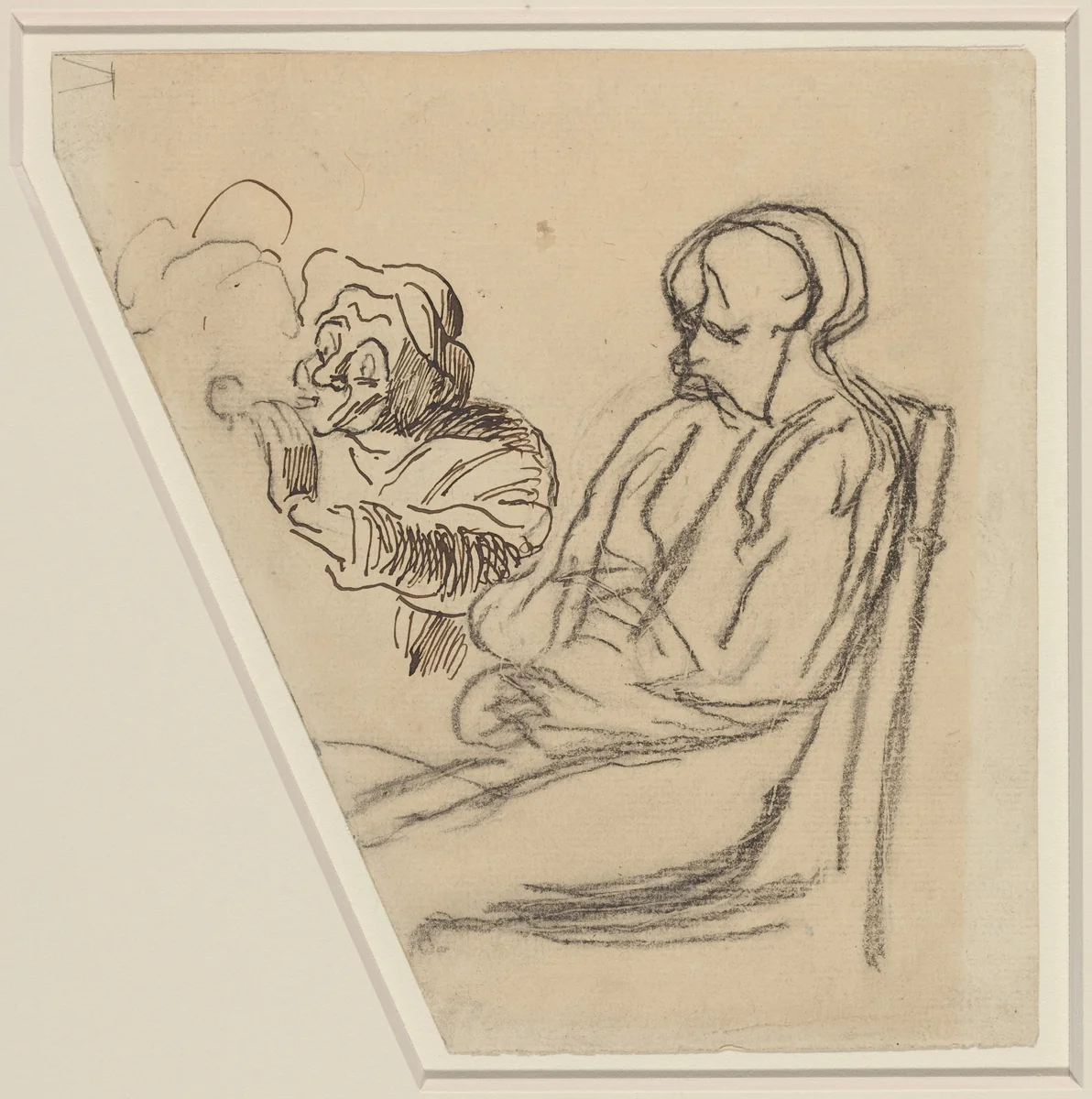 The Smoker by Honoré Daumier, drawing, 1808-1879