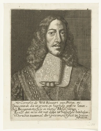 Portret van Cornelis de Witt by Samuel van Hoogstraten, print, 1648-1677