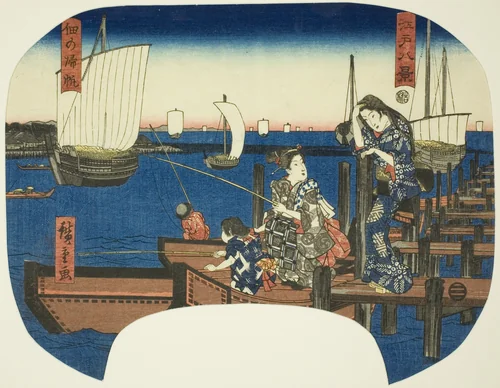 Returning Sails at Tsukuda (Tsukuda no kihan), from the series "Eight Views of Edo (Edo hakkei)" by Utagawa Hiroshige (歌川広重), print, 1839-1851