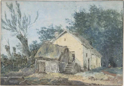Landscape – Cottage in a Wood by anonymous, drawing, 1700-1799