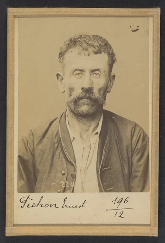 Pichon. Ernest. 41 ans, né le 2/11/52 à Villard-Rixoire (Jura). Terrassier. Anarchiste. 2/7/94. by Alphonse Bertillon, photograph, 1894