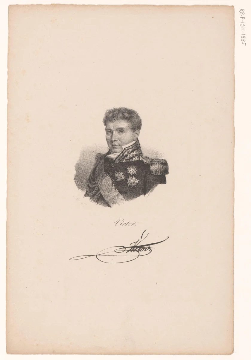 Portret van Claude-Victor Perrin by anonymous, print, 1818-1842