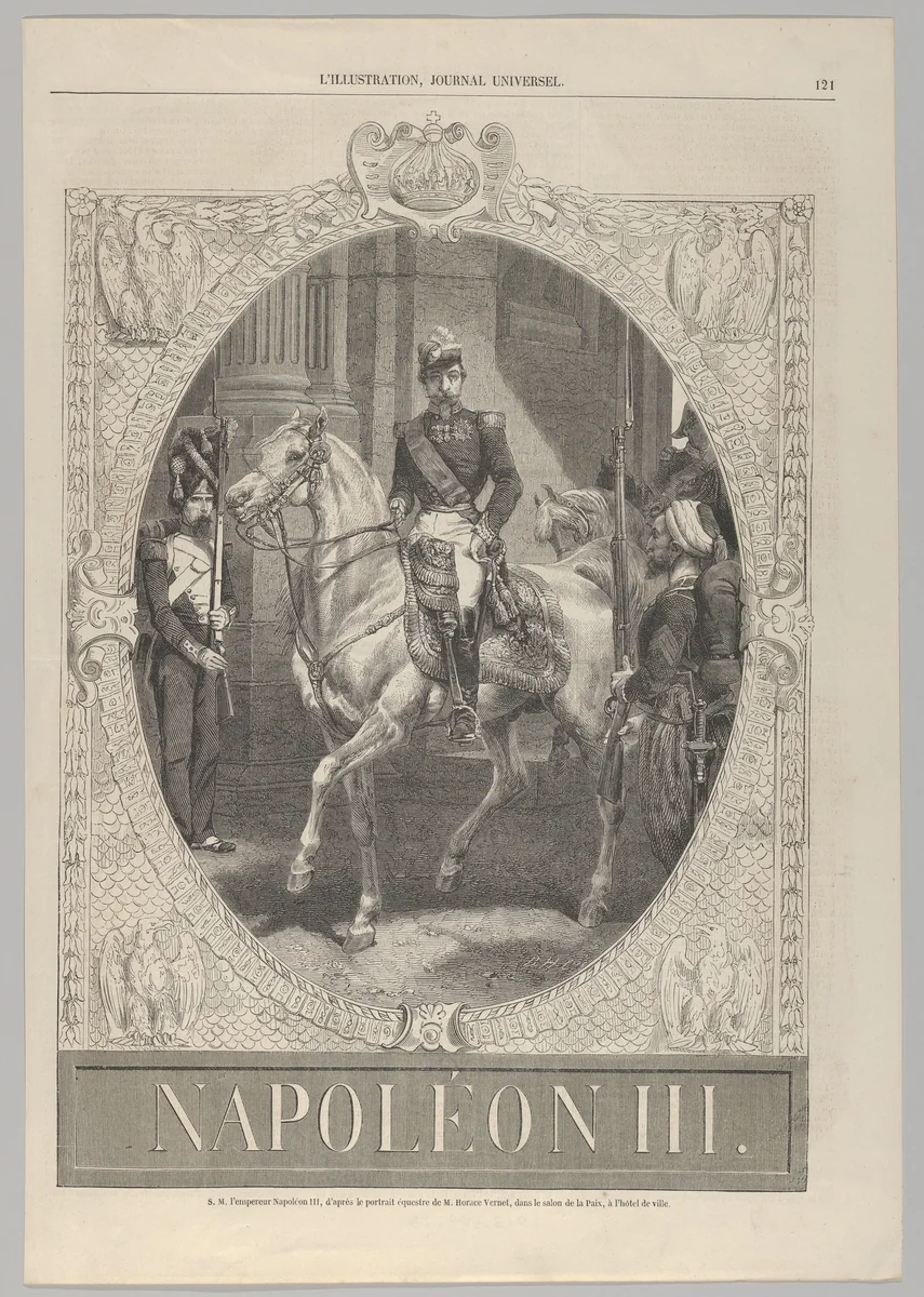 Napoléon III, from "L'Illustration" by anonymous, print, 1856