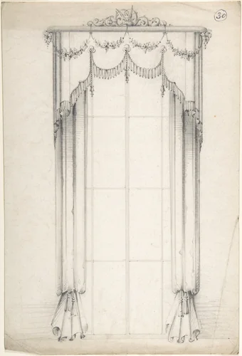 Design for Curtains by Charles Hindley and Sons, drawing, 1841-1917