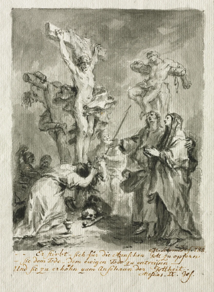 The Crucifixion by Martin Johann Schmidt, drawing, 1788