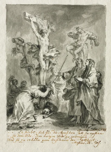 The Crucifixion by Martin Johann Schmidt, drawing, 1788