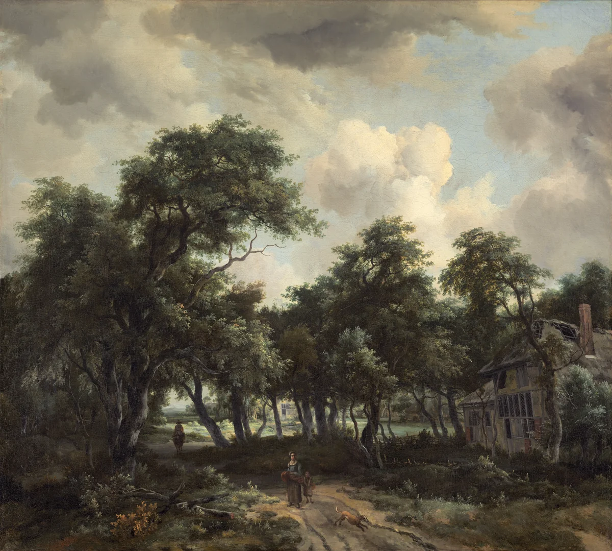 Hut among Trees by Meindert Hobbema, painting, 1664