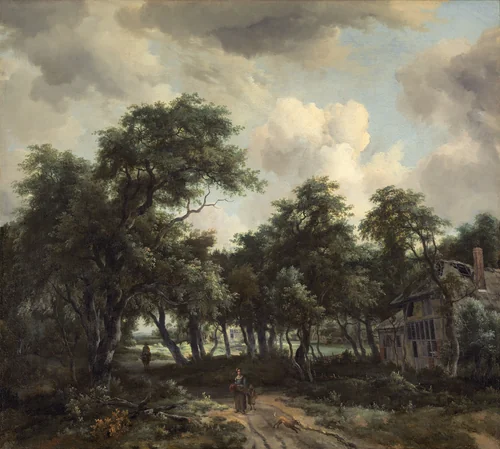 Hut among Trees by Meindert Hobbema, painting, 1664