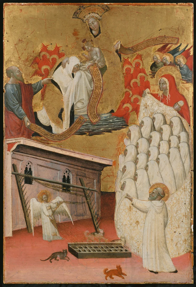 Santa Francesca Romana Clothed by the Virgin by Antonio del Massaro, painting, 1440-1450