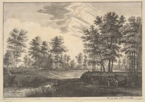 Wooded Landscape by Wenceslaus Hollar, print, 1644