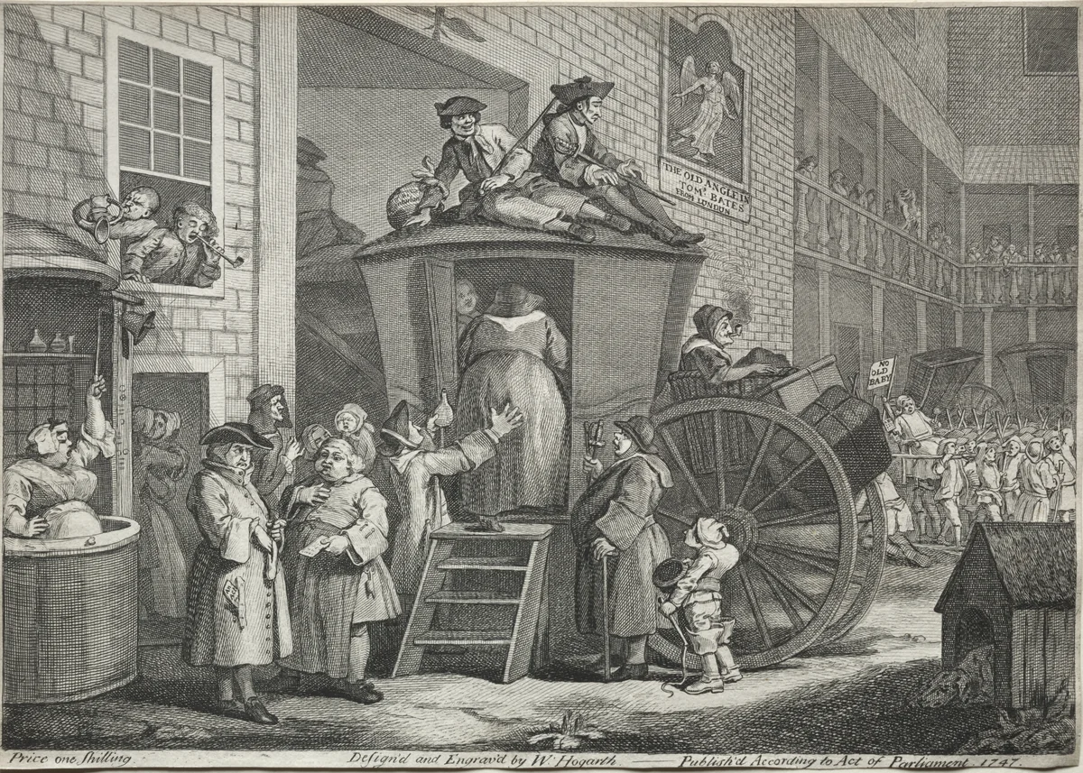 The Stage Coach by William Hogarth, print, 1747