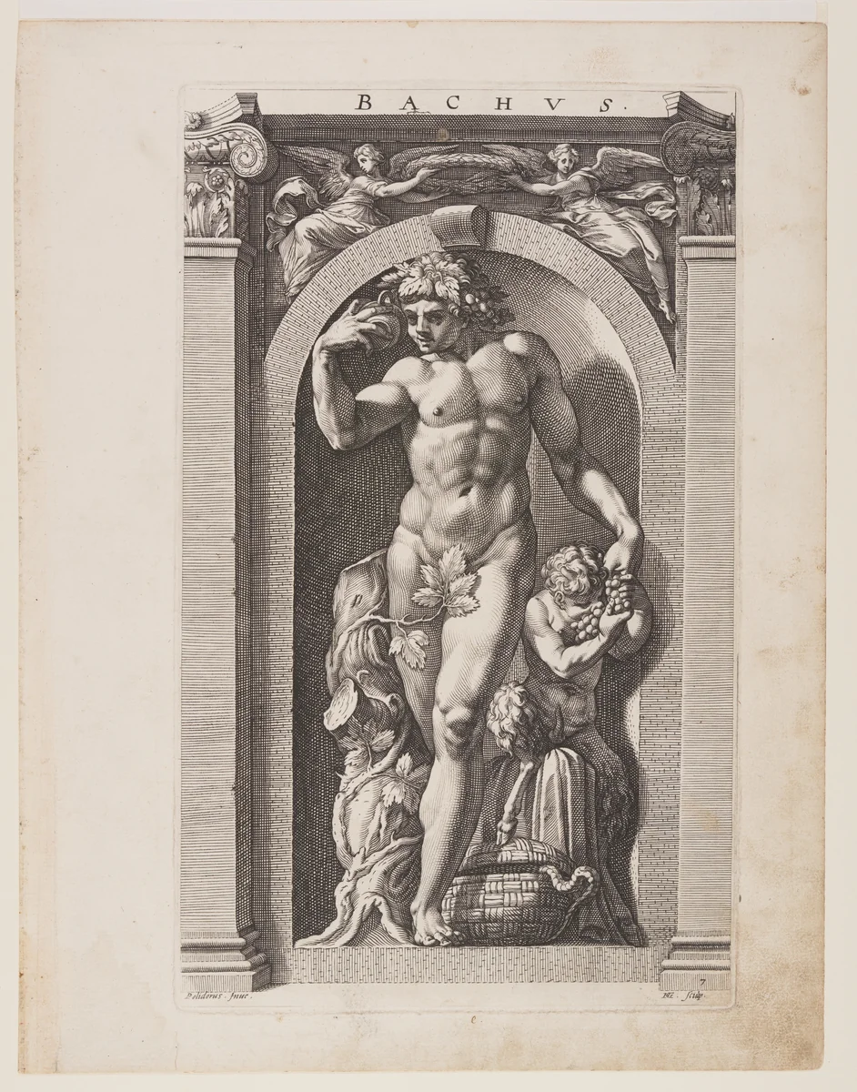 Bacchus, from Eight Pagan Gods by Hendrick Goltzius, print, 1592