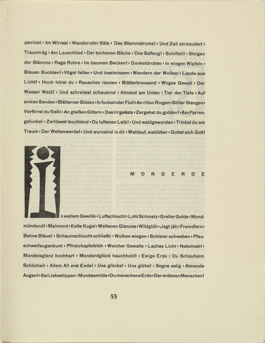 Ornamental initial 'I' from the periodical Kündung, vol. 1, no. 4, 5, 6 (April, May, June 1921) by Karl Schmidt-Rottluff, periodical, 1921