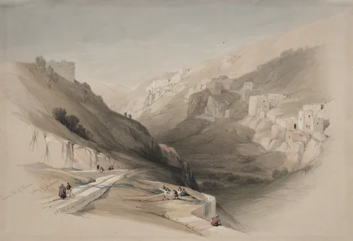 Lower Pool of Siloam, Valley of Jehoshaphat by David Roberts, print, 1839