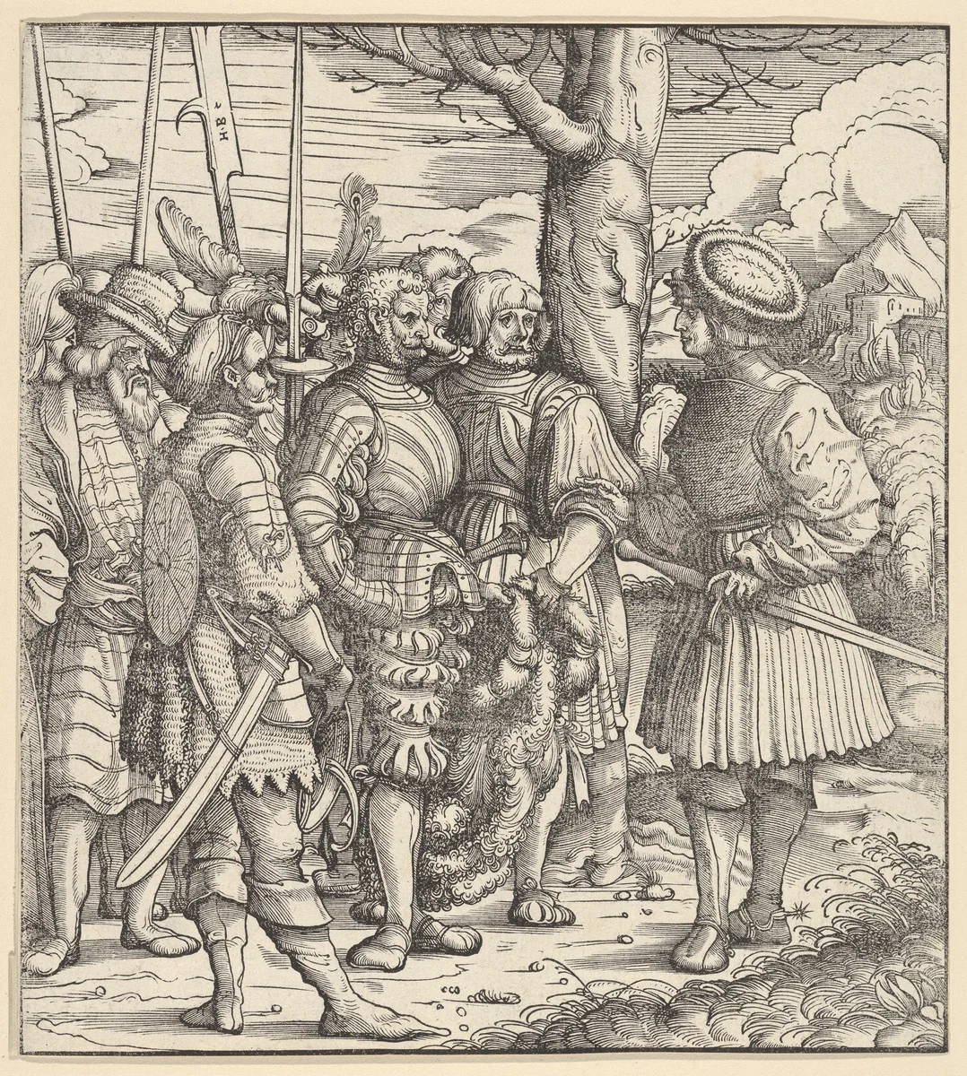 The Skill of the White King Dealing with Different Nations in Wartime, from "Der Weisskunig" by Hans Burgkmair, print, 1514-1600