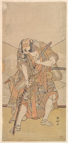 Bando Mitsugoro I in the Role of Asahina no Saburo, Drama "Sono Kyodai Fuji no Sugatami" by Katsukawa Shunkō (勝川春好), print, 1776
