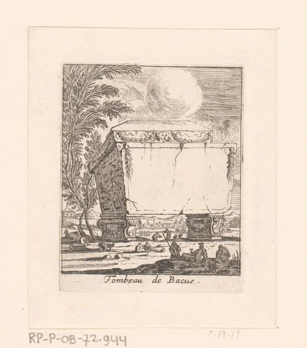 Gezicht op een klassieke tombe by Israël Silvestre, print, 1631-1661