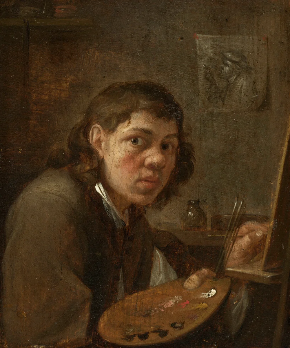 Self-Portrait in the Studio by Gillis van Tilborgh, painting, 1645