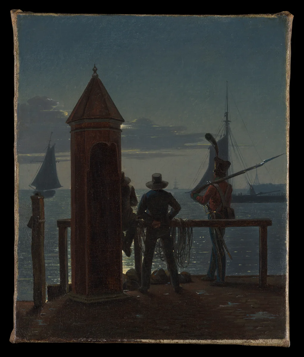 View from the Citadel Ramparts in Copenhagen by Moonlight by Martinus Rørbye, painting, 1839