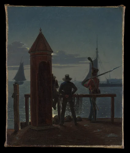 View from the Citadel Ramparts in Copenhagen by Moonlight by Martinus Rørbye, painting, 1839