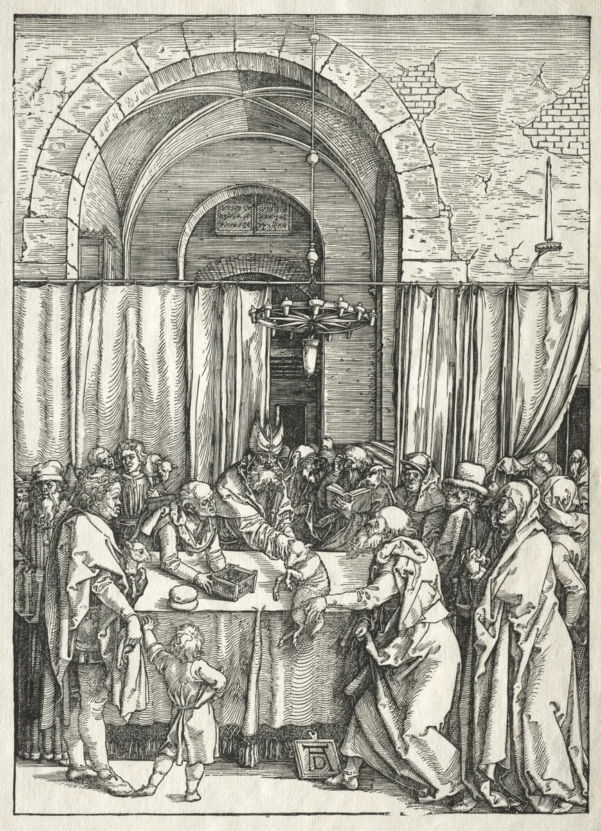 Life of the Virgin: Rejection of Joachim's Sacrifice by Albrecht Dürer, print, 1504-1505