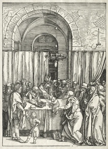 Life of the Virgin: Rejection of Joachim's Sacrifice by Albrecht Dürer, print, 1504-1505