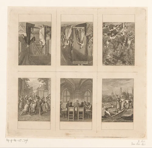 Zes voorstellingen uit de geschiedenis van Polen by Daniel Nikolaus Chodowiecki, print, 1796