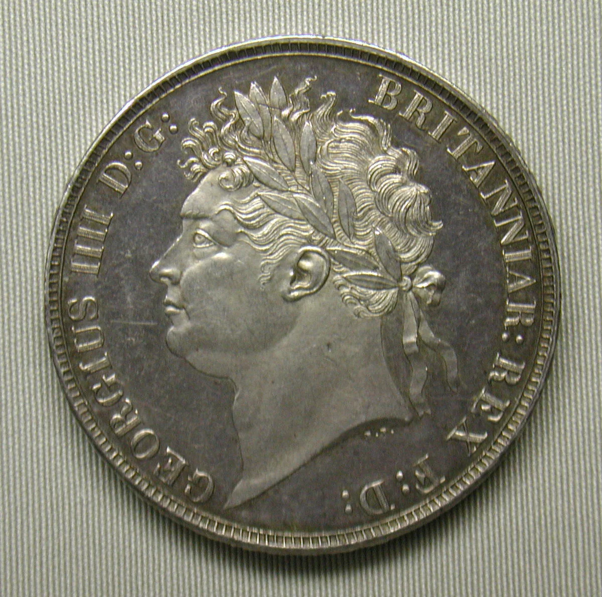 Proof crown of George IV by Benedetto Pistrucci, metalwork, 1821