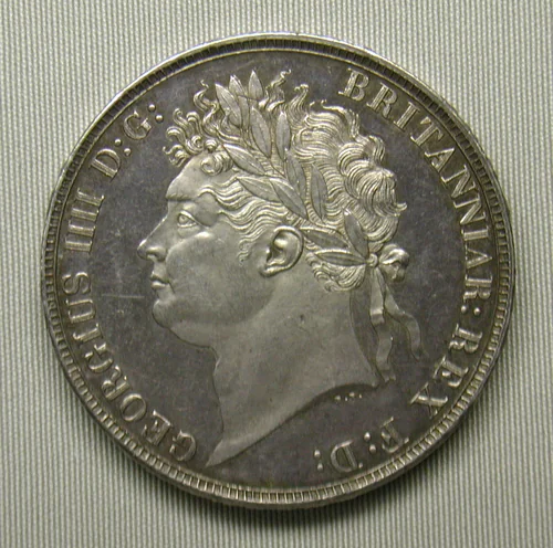 Proof crown of George IV by Benedetto Pistrucci, metalwork, 1821