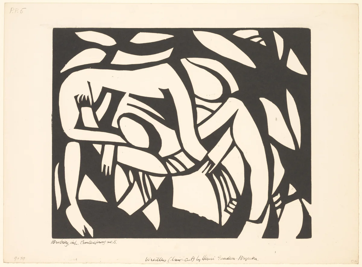 Wrestlers by Henri Gaudier-Brzeska, print, 1909-1919