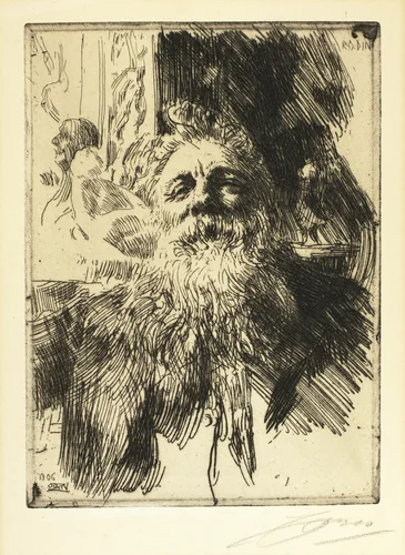 Auguste Rodin by Anders Zorn, print, 1906