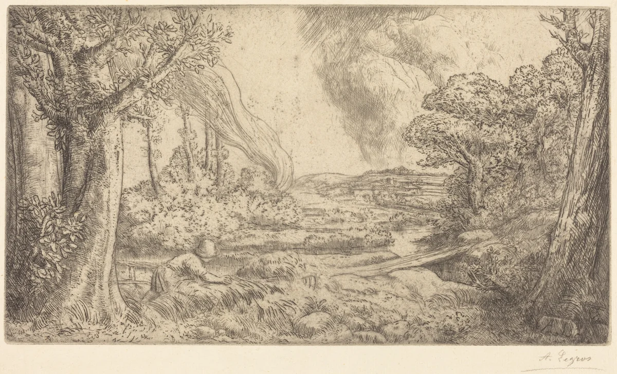 Landscape (Paysage) by Alphonse Legros, print, 1837-1911