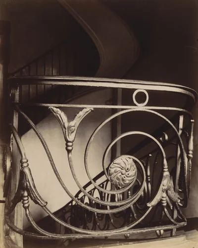 Escalier, 8 rue Saint-Augustin by Eugène Atget, photograph, 1913