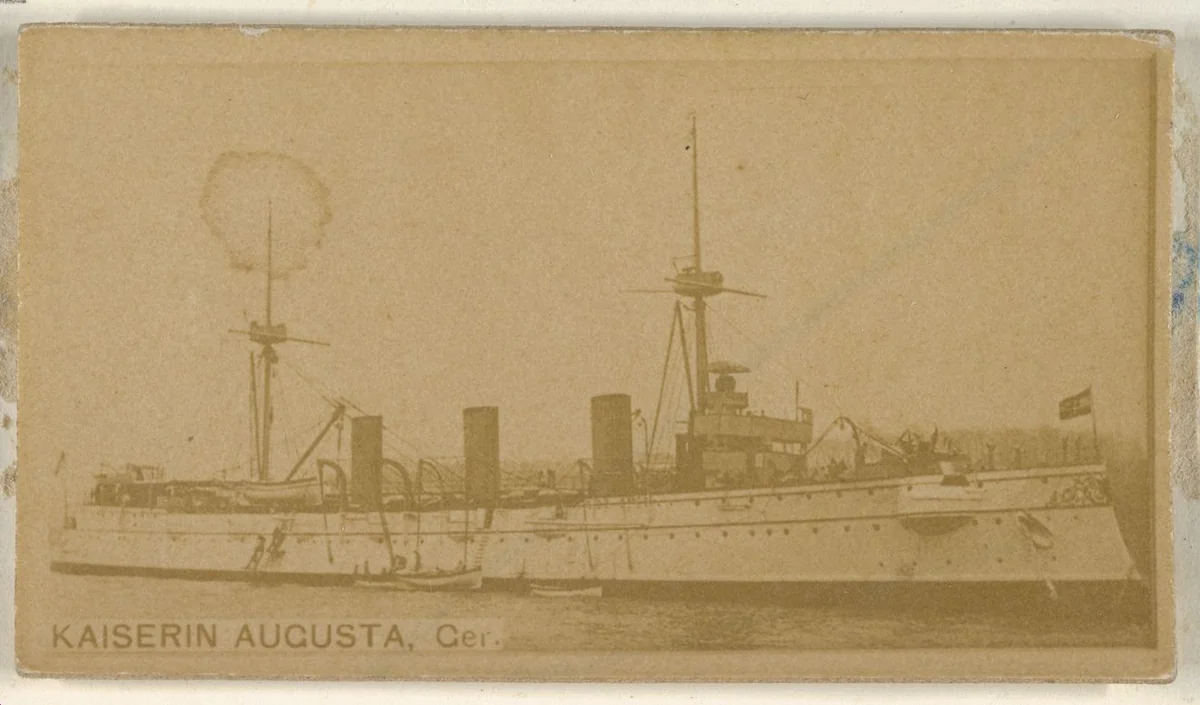 Kaiserin Augusta, Germany, from the Famous Ships series (N50) for Virginia Brights Cigarettes by Allen & Ginter, photograph, 1895