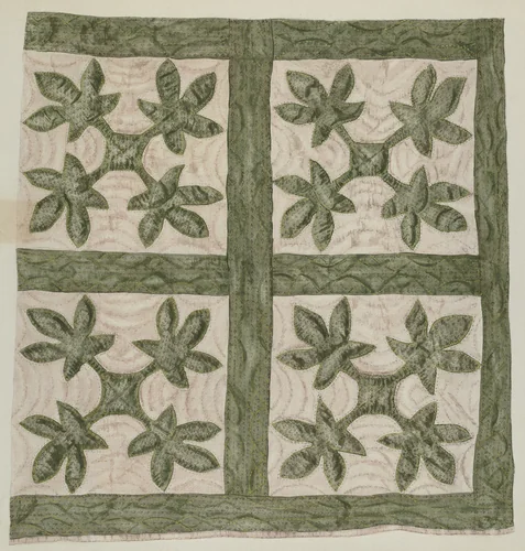 Applique Quilt by Mildred E. Bent, index of american design, 1935-1942