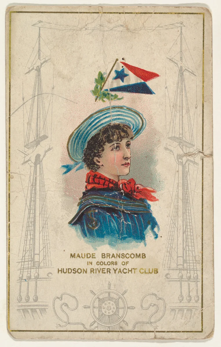 Maude Branscomb in Colors of Hudson River Yacht Club, from the Yacht Colors of the World series (N140) issued by Duke Sons & Co. to promote Honest Long Cut Tobacco by W. Duke, Sons & Co., print, 1890