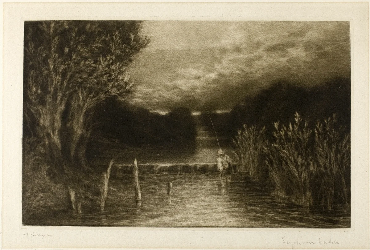 Grayling Fishing by Francis Seymour-Haden, print, 1897