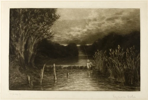 Grayling Fishing by Francis Seymour-Haden, print, 1897