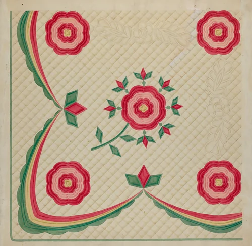 Applique Quilt by Dorothy Posten, index of american design, 1936