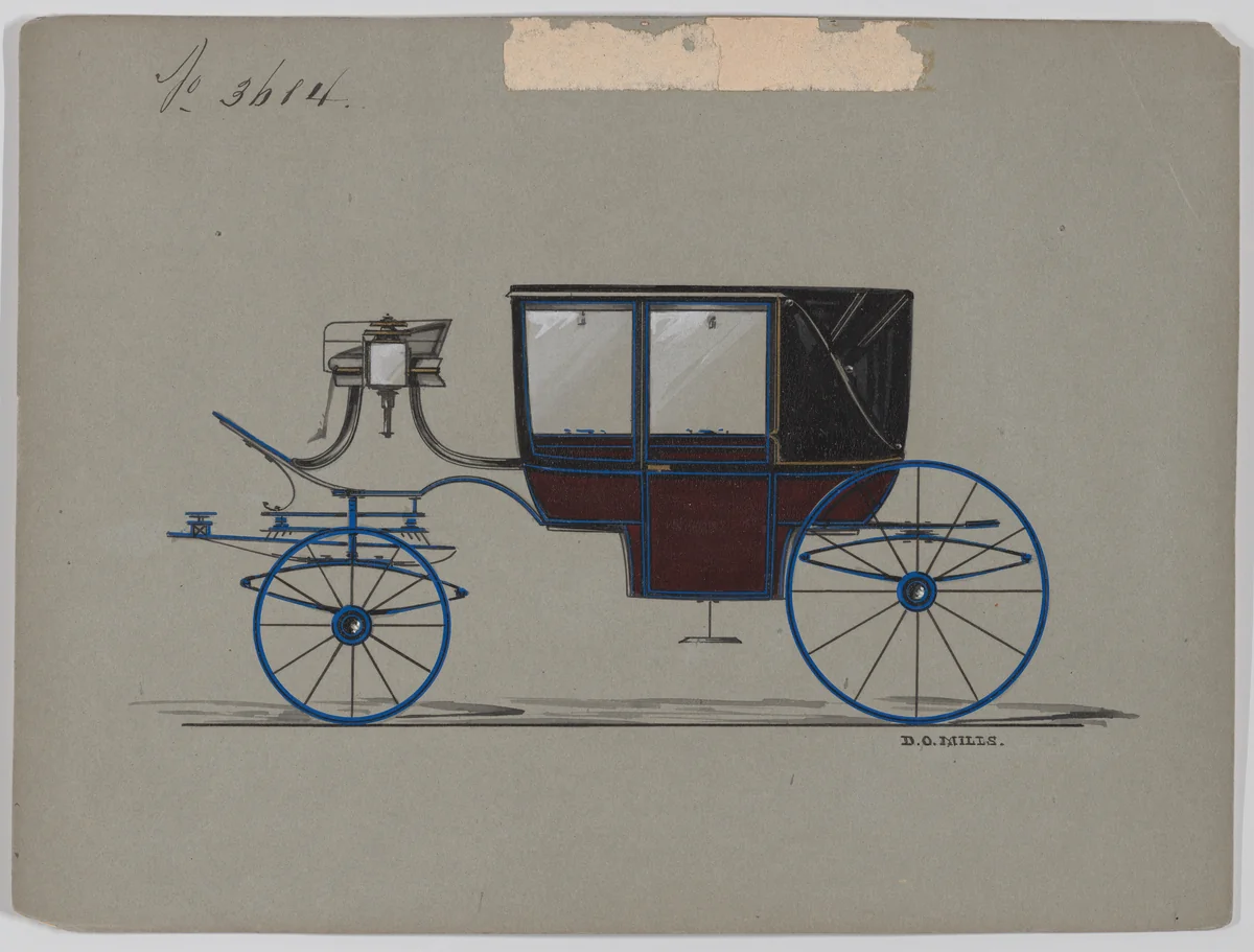 Design for Landau, No. 3614 by Brewster & Co., drawing, 1880