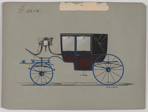 Design for Landau, No. 3614 by Brewster & Co., drawing, 1880