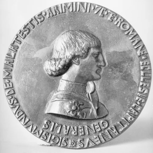 Sigismondo Malatesta, as Captain General of the Roman Church by Pisanello, metalwork, 1445