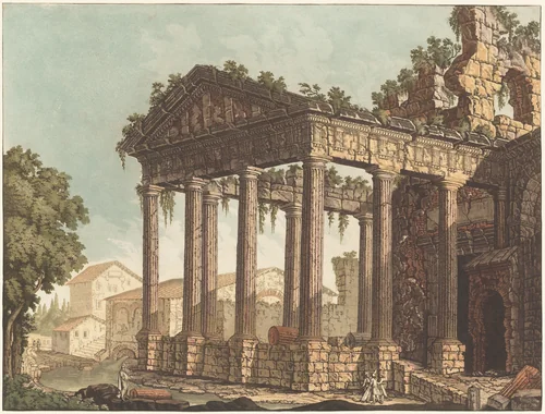 The Temple of Hercules at Cori by Johann Gottlieb Prestel
Alessandro Moretti, print, 1779-1789
