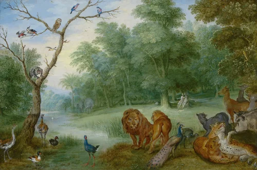Paradise with the Fall of Man by Jan Brueghel the Younger, painting, 1630