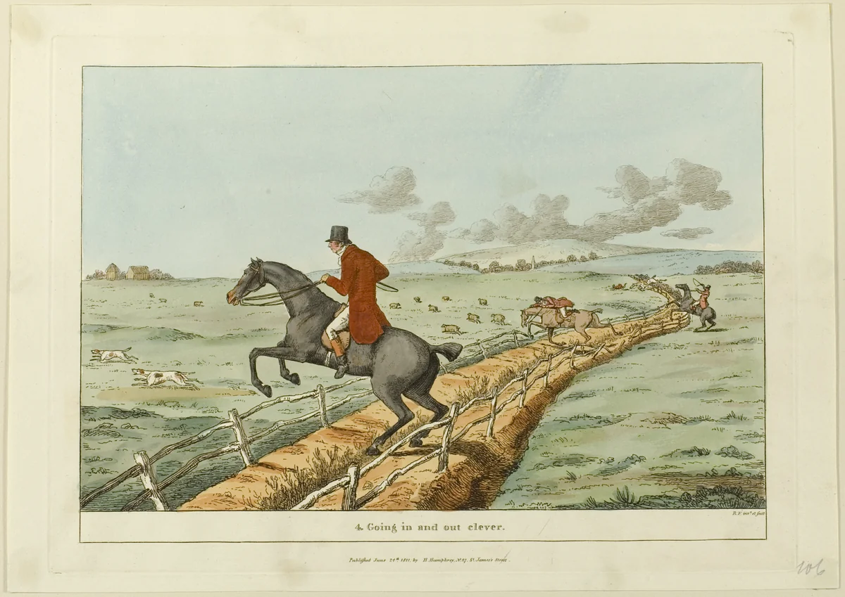Going In and Out Clever, plate four from Insidspensable Accomplishments by Robert Frankland, print, 1811